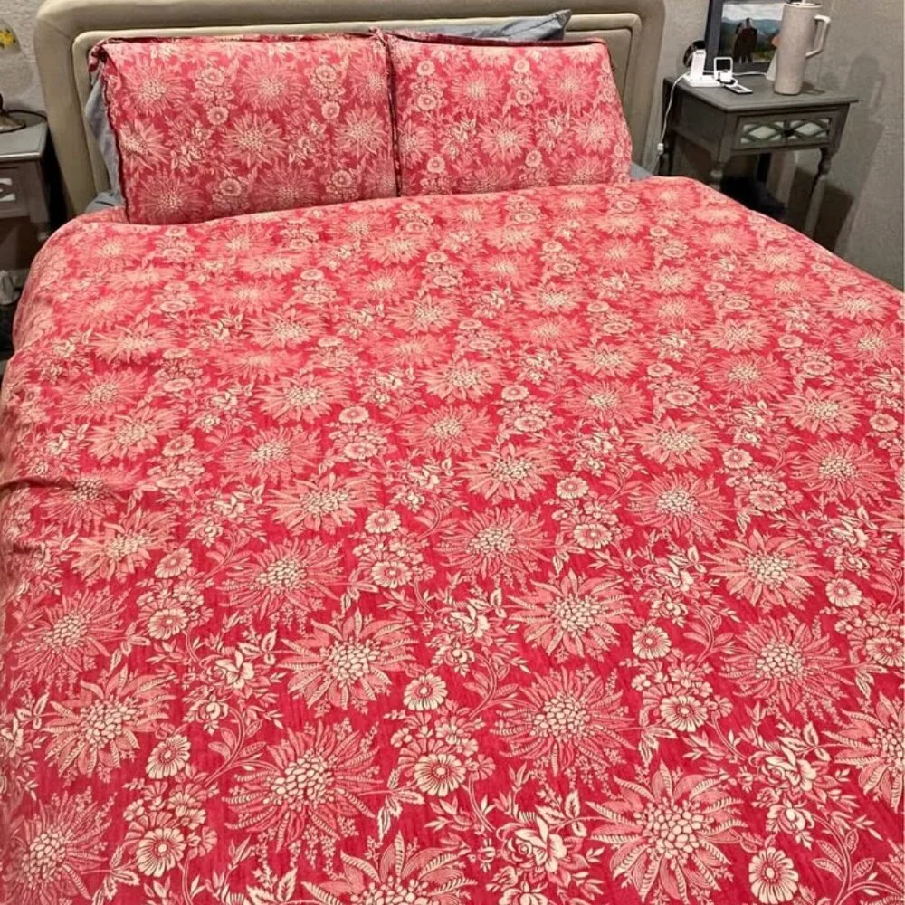 Restoration Hardware VINTAGE F/Q Cotton Duvet Cover Set. 2 Standard Shams